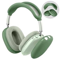 Fintie Capa de silicone para fones de ouvido AirPods Max, capa antiarranhões e capa de faixa de cabeça para AirPods Max, acessórios protetor de pele para AirPods Max (verde)