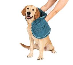 Dog Gone Smart A toalha original Dirty Dog Shammy ultra absorvente de microfibra de secagem rápida com bolsos de mão para manuseio e aderência de cães molhados é perfeita para banho, chuva, praia
