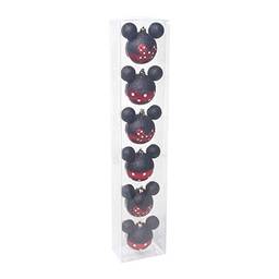 Jogo de Bolas de Natal Minnie Mouse, Vermelho/Preto, 6 Bolas de 6cm, Cromus