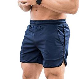KKmoon Calções de ginástica masculinos de secagem rápida para ginástica calções de praia para relaxamento de verão calça de corrida esportiva para corrida com bolsos