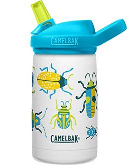 CamelBak Garrafa Eddy+ Kids de 350 ml, aço inoxidável isolado com tampa de canudo - à prova de vazamento quando fechado, insetos!