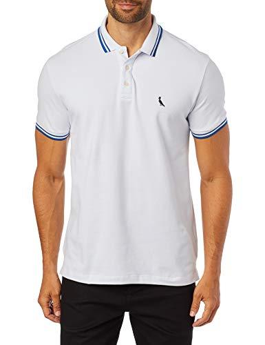 Camisa Polo Básica Friso Rajado, Reserva, Masculino, Branco, p
