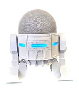 Suporte Base De Mesa Futurista Alexa Echo Dot 4 Robô Falante (branco)
