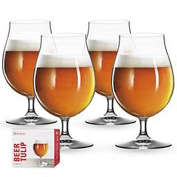 Beer Classics Taca Vidro Cerveja Tulipa 16X8Cm Conjunto 4 Peças Spiegelau Transparente 440Ml