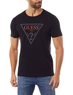 T-Shirt Logo Triangulo Vazado, Guess, Masculino, Preto, M