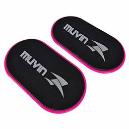 Disco de Deslizamento Muvin - 01 Par - Treinamento Funcional - Pilates - Equilíbrio - Exercício - Fortalecimento Muscular - Adominal - Core Sliders - Plástico de Alta Resistência - Leve e Portátil (Pink)