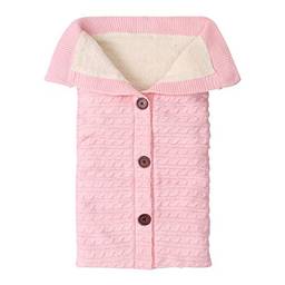 Yinuoday Cobertor para bebês recém-nascido, cobertor de lã para carrinho de bebê, cobertor de cochilo e veludo, saco de dormir para bebês e crianças pequenas grosso de malha macia e quente, rosa, 25.6*15.7 inch