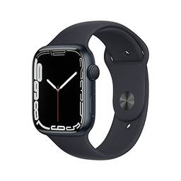 Apple Watch Series 7 (GPS), Caixa em alumínio meia-noite de 45 mm com Pulseira esportiva meia-noite