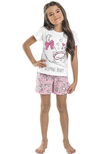 Pijama Infantil Blusa e Shorts, Quimby, Meninas, Branco, 03