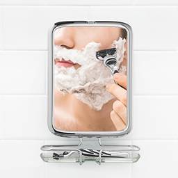 OXO Espelho de chuveiro antiembaçante Good Grips, cromado, 17,3 cm de comprimento x 6,3 cm de largura x 25,4 cm de altura