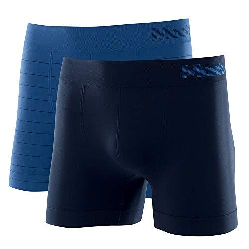 Kit 2 Cuecas Boxer Micr S/Cost, Mash, Masculino, Azul Royal/Azul Marinho, G