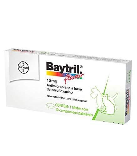 Antibiótico Baytril Bayer Flavour 15mg, 10 Comprimidos