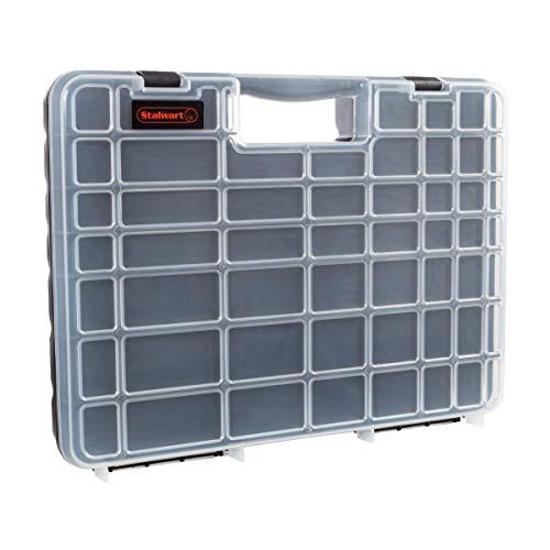 Stalwart - Estojo de armazenamento portátil 75-ST6073 com travas seguras e 55 pequenos compartimentos para ferragens, parafusos, porcas, pregos, joias, entre outros