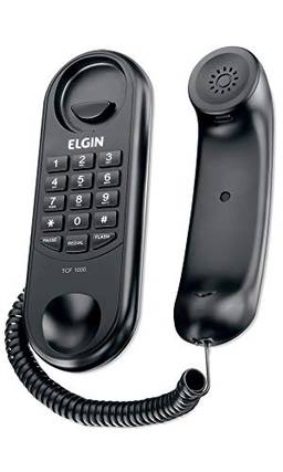 Telefone Com Fio Tipo Gondola Elgin Tcf1000 Preto, Elgin, Tcf1000P, Preto