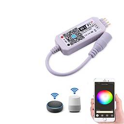 xuelili Controlador Wifi Inteligente Fita Led RGB Com Mudança De Cor Música De Controle Remoto Sem Fio Compatível Com o Controle Por Voz