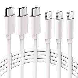 Cabo carregamento rápido iPhone 13 - Quntis 3 unidades 1,8mMFI Certificado cabo Lightning branco USB Carregamento de iPhone 13 Mini Pro Max 12 Mini Pro Max 11 X XS XR 8 Plus iPad AirPods Pro
