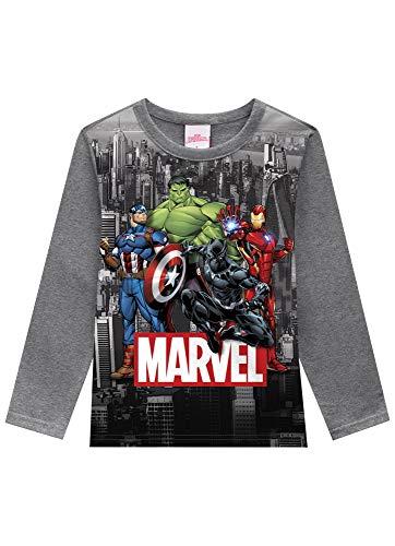 Camiseta Marvel, Brandili, Meninos, Mescla Escuro, 10