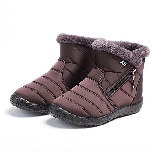 JMSUN botas Femininas de neve inverno impermeável grossas e quentes, pelúcia quente calçados casuais sapatos ??ultraleves