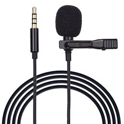 KKcare Microfone de lapela profissional K03 Microfone de lapela omnidirecional com microfone de gravação de redução de ruído de encaixe fácil para entrevista Podcast videoconferência