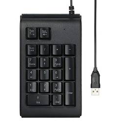 Domary Mini teclado numérico mecânico com fio USB de 19 teclas e retroiluminação LED à prova d'água ABS para laptop e desktop
