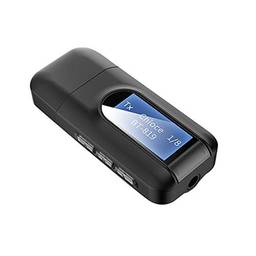 Domary em 1 USB Bluetooth 5.0 Transmissor Receptor com Display LCD 3.5MM AUX Estéreo para PC TV Carro Fones de Ouvido Adaptador Sem Fio