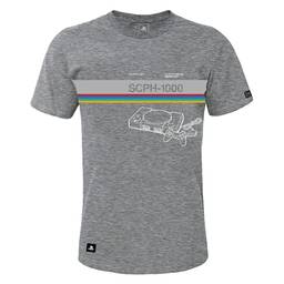 Camiseta PS One SCPH–1000, Masculino, Sony Playstation, Mescla Grafite, G