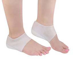 SUPVOX 1 par de meias protetoras de calcanhar de silicone para reparar calcanhares secos e rachados e reduzir dores de fascite plantar (branca)