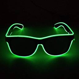 Óculos Led Verde Neon Lente Escura Rave Balada Festa Casamento