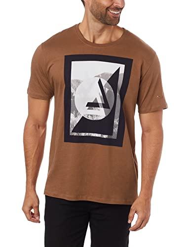 Camiseta Estampa Paisagem Moldura (Pa),Masculino,Marrom,XGG