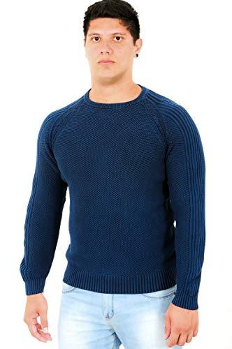 Suéter Tricô Estonado Monte Negro 7165 COR:Azul;Tamanho:M;Gênero:Masculino