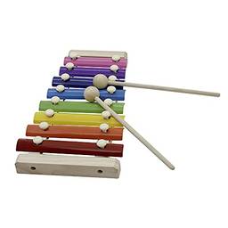 Tomshin Glockenspiel de xilofone colorido de 8 notas com marretas de madeira Percussão Brinquedo de instrumento musical para crianças Crianças