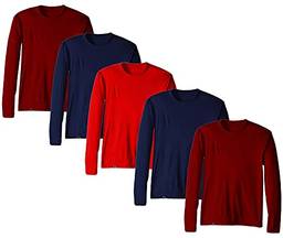 KIT 5 Camisetas Proteção Solar Permanente UV50+ Tecido Gelado – Slim Fitness – G 2 Vinho- 2 Marinho - 1 Vermelho