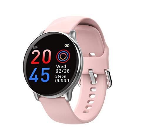 Relógio Inteligente, com Monitor Cardíaco, Sono, Pressão e Sangue, para iOS e Android - Rosa