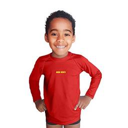 Camisa Praia Piscina Proteção UV50+ Masc Run Kids Logo - Vermelha - 4 anos