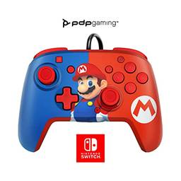 PDP Gaming Faceoff Deluxe + Audio Wired Controller: Power Pose Mario - Nintendo Switch;