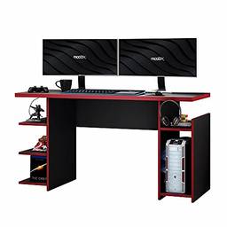 Mesa para Computador/Gamer MX Vermelho com 5 Prateleiras e Gancho para HeadSet