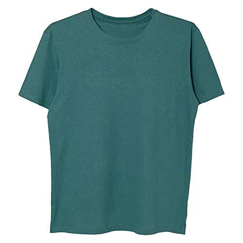 Camiseta Lisa Malha Recotton Gola Careca, Mash, Masculino, Verde Escuro, M