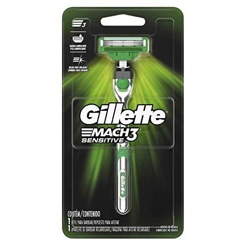 Aparelho de Barbear Gillette Mach3 Sensitive + 1 Carga