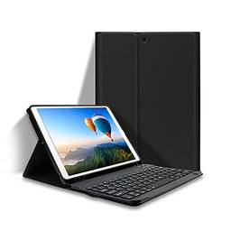 Domary Capa de teclado BT removível com slot de caneta elástica compatível com iPad Pro 10.5 / Air3 10.5 2019 / iPad 10.2 2020 preto