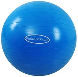 Bola de Exercícios BalanceFrom Antiestouro e Antiderrapante Bola de Ioga Bola de Fitness Bola de Nascimento com Bomba Rápida, Capacidade de 900 kg (68-75 cm, GG, Azul)