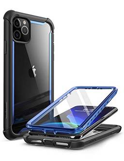 i-Blason Capa Ares para iPhone 11 Pro Max versão 2019, capa amortecedora transparente de camada dupla com protetor de tela integrado (azul)