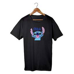 Camiseta T-shirt Lilo E Stitch Chiclete Desenho Retro (P, PRETO)