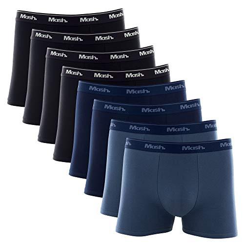 Kit 8 Cuecass Boxer Cot El Bord, Mash, Masculino, Preto/Preto/Preto/Preto/Azul Marinho/Azul Marinho/Azul Jeans Escuro/Azul Jeans Escuro, M