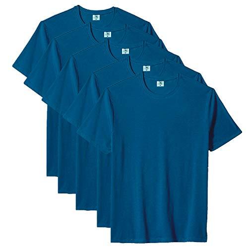 Kit Com 5 Camisetas Slim Masculina Básica Algodão Part.B (Azul, G)