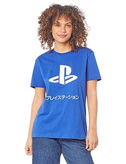 Camiseta Katakana, Unissex, Sony Playstation, Azul Royal, G4