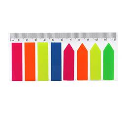 Domary 10 pacotes Marcador de página em forma de seta criativa Guias de índice coloridas Notas adesivas fluorescentes Etiquetas que podem ser gravadas 20 folhas / bloco para material de leitura de escritório doméstico e escolar
