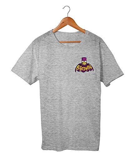 Camiseta Masculina Algodão Estampa Bartman Simpsons (GG, CINZA)