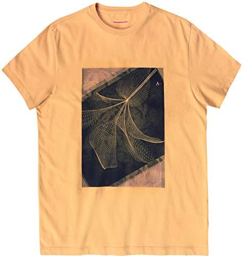 Camiseta Floral Outline, Aramis, Masculino, Amarelo Claro, M