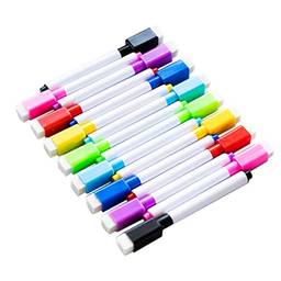 Cigooxm Marcadores de borracha a seco de 8 cores com tampa de borracha Office Classroom Crianças portáteis de baixo odor Conjunto de canetas para quadro branco para vidro/quadro/plásticos/porcelana