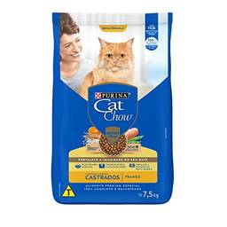Ração Gatos Adultos CAT CHOW Castrados sabor Frango 7,5kgs